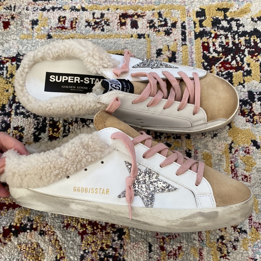 Golden Goose Superstar Sabot Sherpa slide mules Sz 40 - Picture 5 of 12
